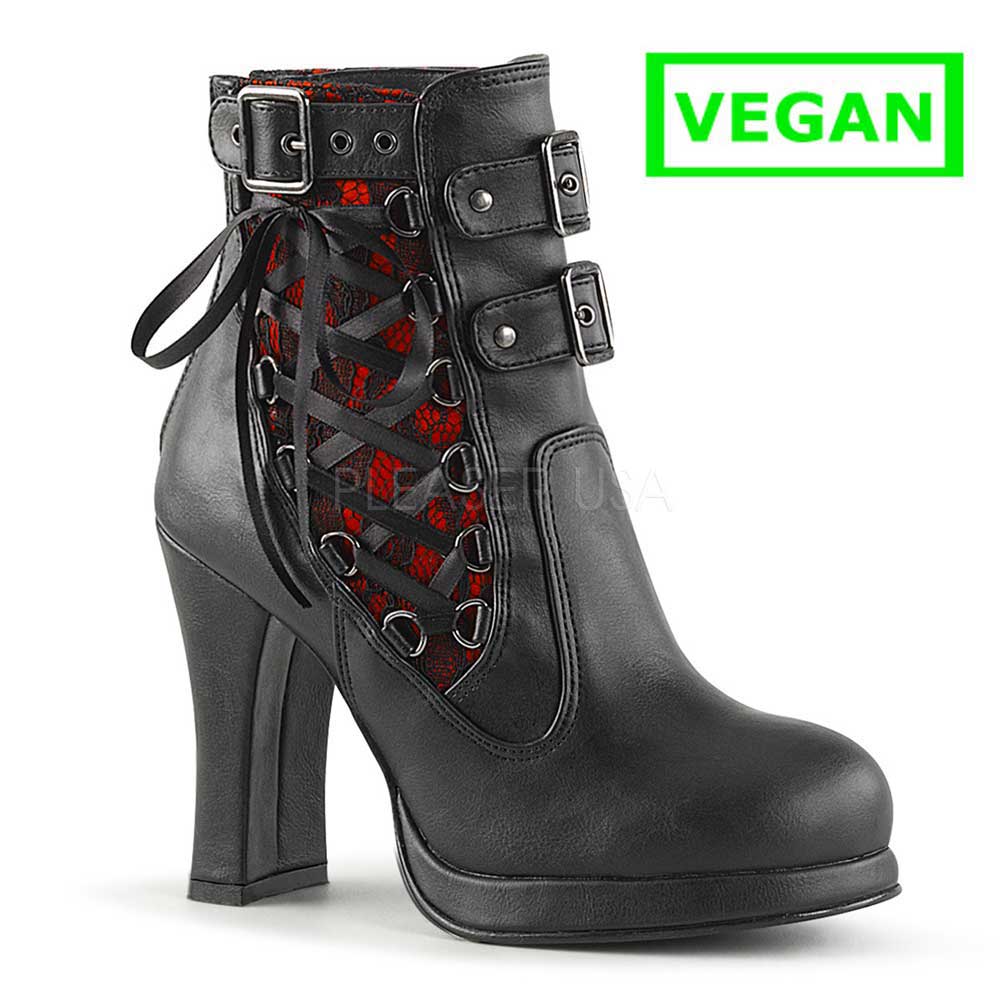 DemoniaCult - CRYPTO-51 Stiefeletten - Schwarz/Rot